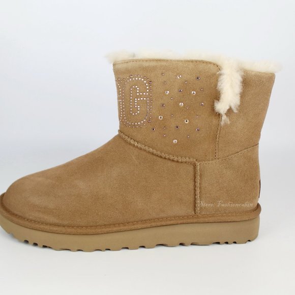 NEW UGG Classic Rhinestone Lined Mini Boot - Picture 7 of 13
